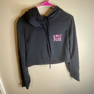 PINK Cropped Hoodie Size L